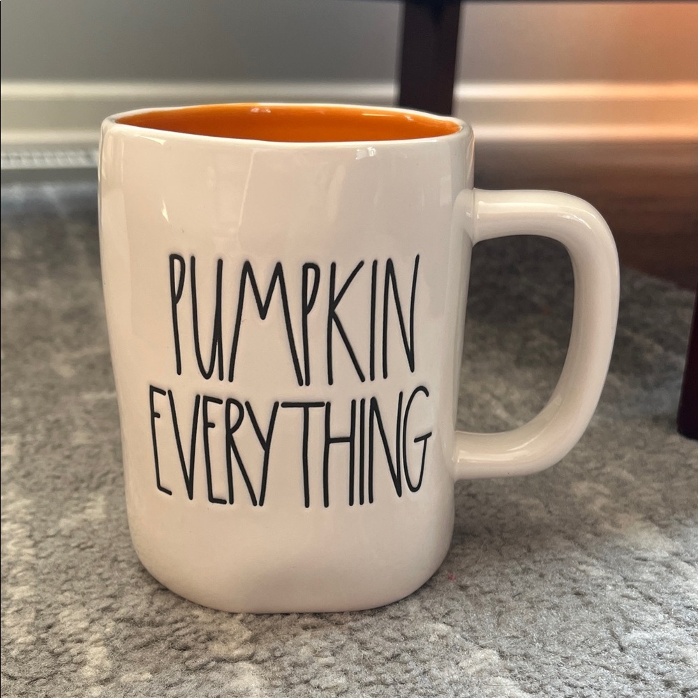 Rae Dunn Pumpkin Everything - White and Orange Mug